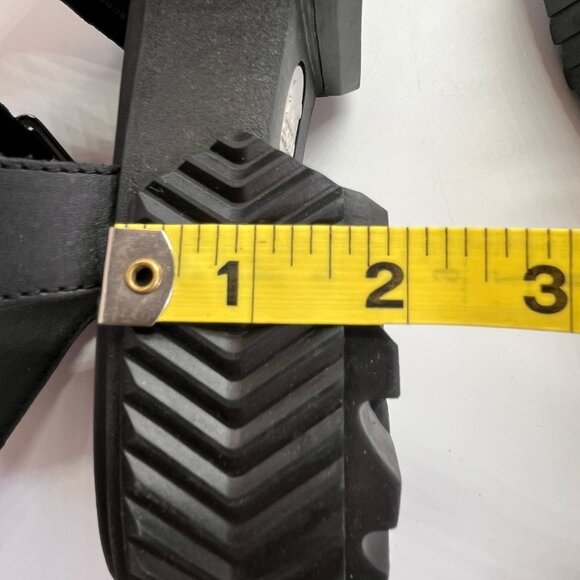 Sorel Ona Streetworks Fisherman Mid Sandal Size 9 Black Leather Platform Chunky - Picture 14 of 15